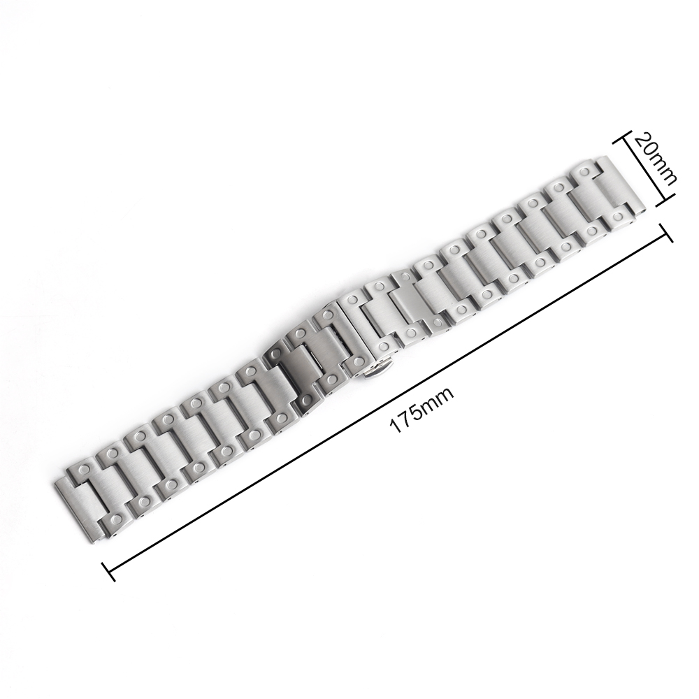 Custom New Style Small Eyehole Shape Metal Watch Bracelet Brushed 304L SS Watch Strap For IWC Watch Series