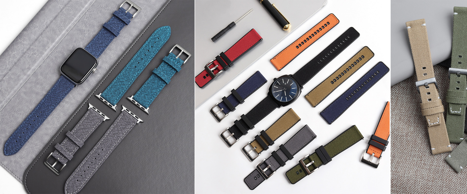 Hybrid Watch Strap, Leather Straps