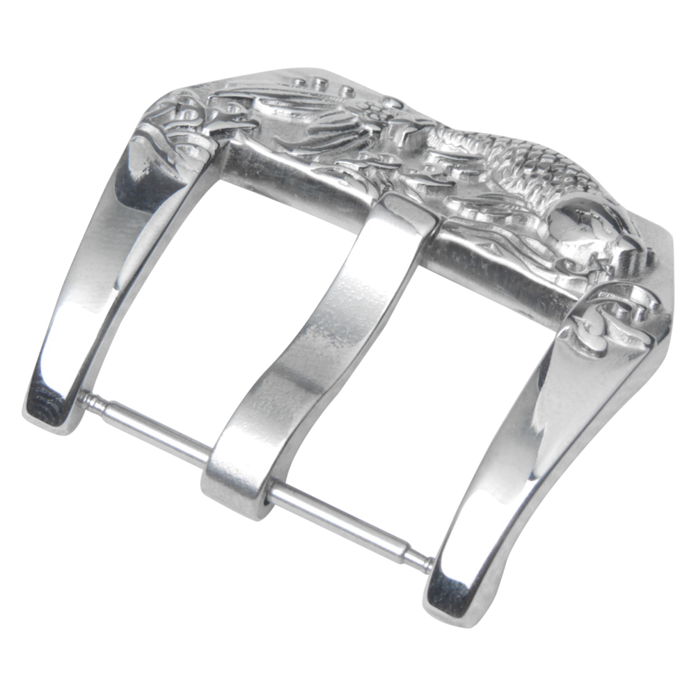 Hot Selling High Grade Brushed 316L SS Embossed Fish Patteren Watch Buckle 20/22/24mm Watch Clasp