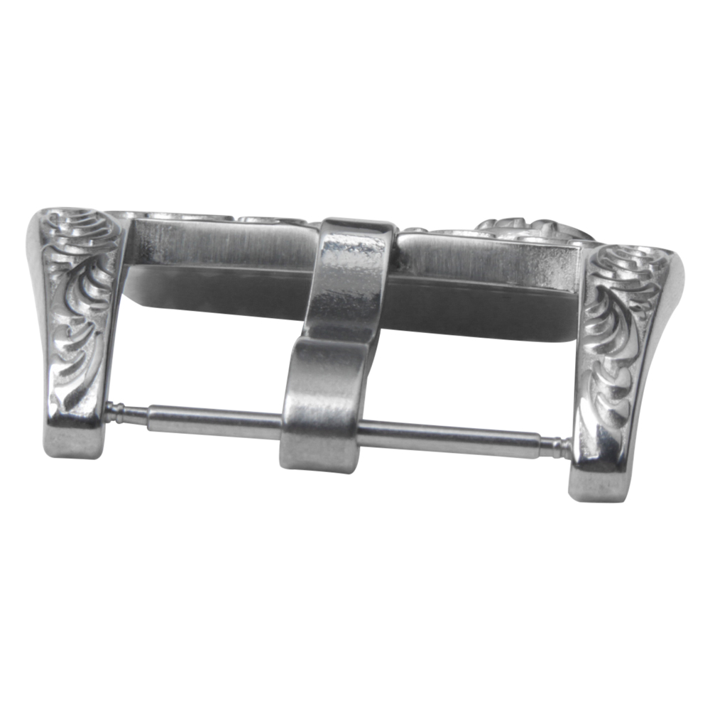 20mm 22mm 24mm Heavy Duty 316L Stainless Steel Embossed Chrysanthemum Pattern Watch Buckle Metal Watch Clasp With Brushed