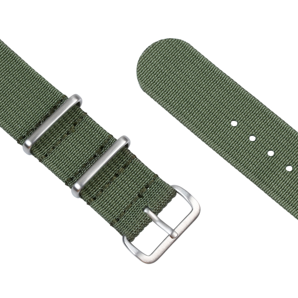 Premium 20mm 22mm Classic Ribbed Nylon Nato Watch Band Featuring Distinctive Textured Weave And Polished Or Brushed 304L Stainless Steel Hardware For Luxury Timepieces