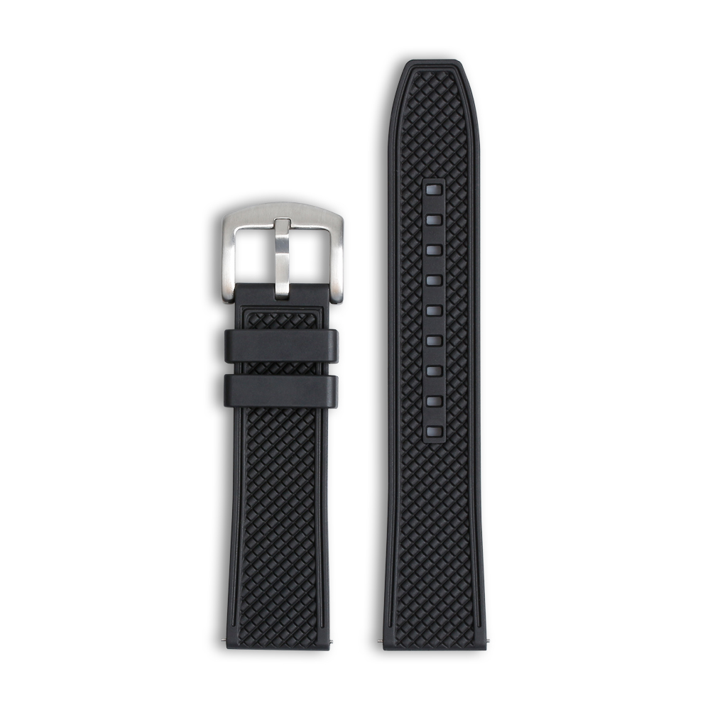 High-Performance Emerald Green FKM Rubber Watch Band Engineered For Professional Divers With Quick-Release Mechanism And Heat-Resistant Fluorine Polymer Construction For Extreme Conditions