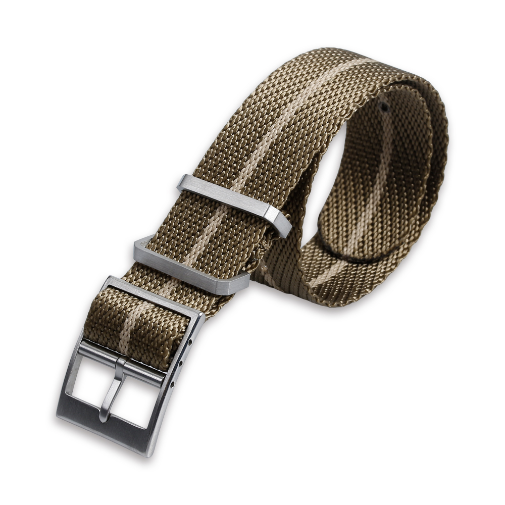 1.2mm Twill Nylon Watch Band Soft Watch Strap In 22mm With Brushed 304L SS Hardware