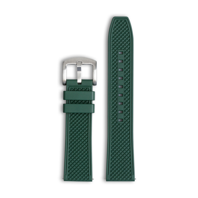 Custom Premium Green FKM Fluorine Rubber Watch Band Embossed 3D Watch Strap for OMEGA Watch From CHWSM Factory