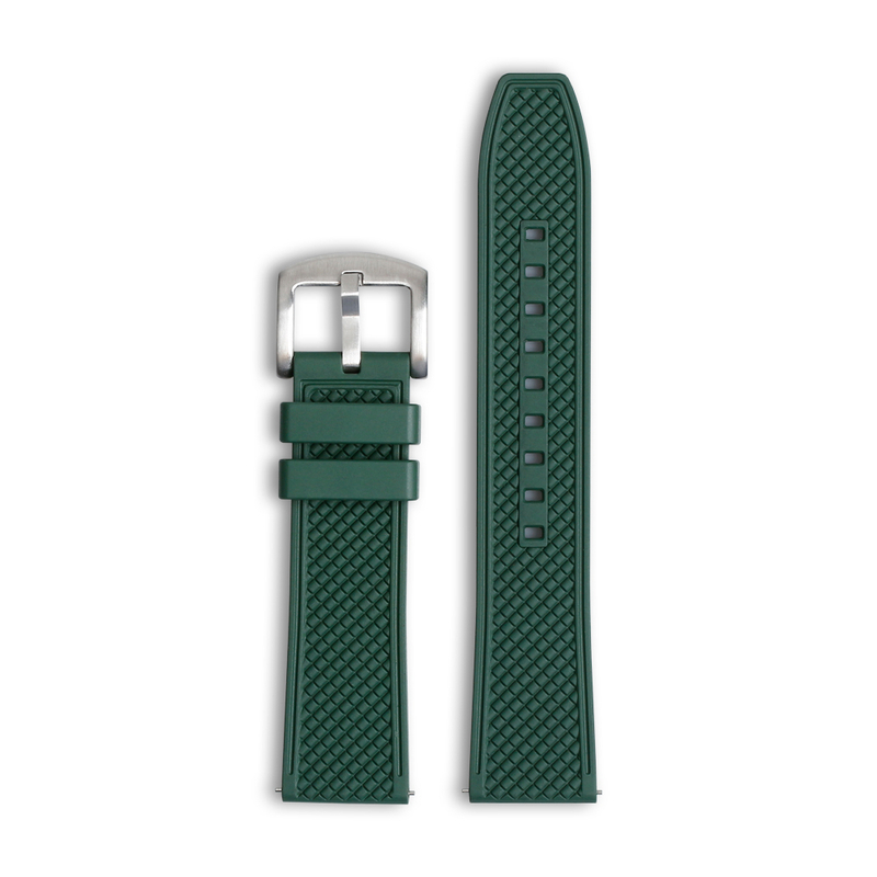Custom Premium Green FKM Fluorine Rubber Watch Band Embossed 3D Watch Strap for OMEGA Watch From CHWSM Factory
