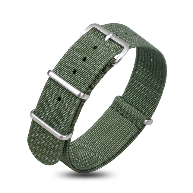 Good Quality Nato Ribbed Nylon Watch Band In 20 And 22mm With Polished And Brushed 304L SS Hardware