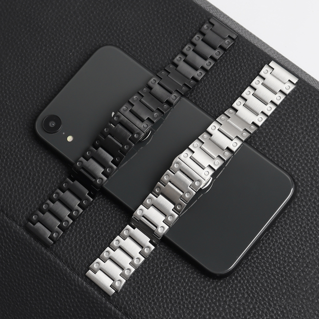 Custom New Style Small Eyehole Shape Metal Watch Bracelet Brushed 304L SS Watch Strap For IWC Watch Series