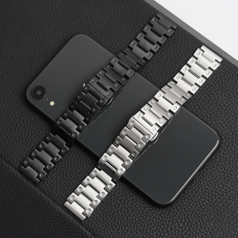 Custom New Style Small Eyehole Shape Metal Watch Bracelet Brushed 304L SS Watch Strap For IWC Watch Series