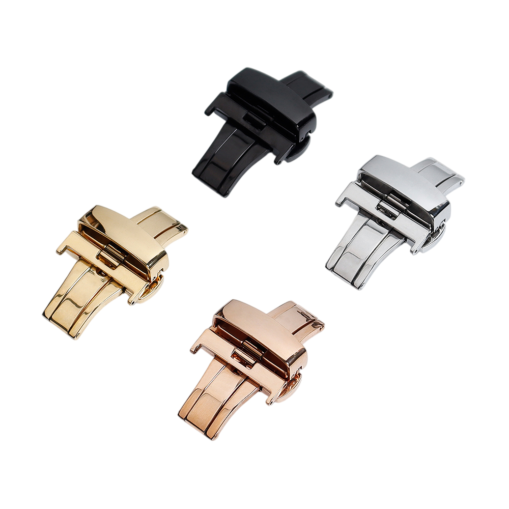 Wholesale 16/18/20/22mm Quick Release Different Color Stainless Steel Butterfly Watch Buckle With 304L/316L SS