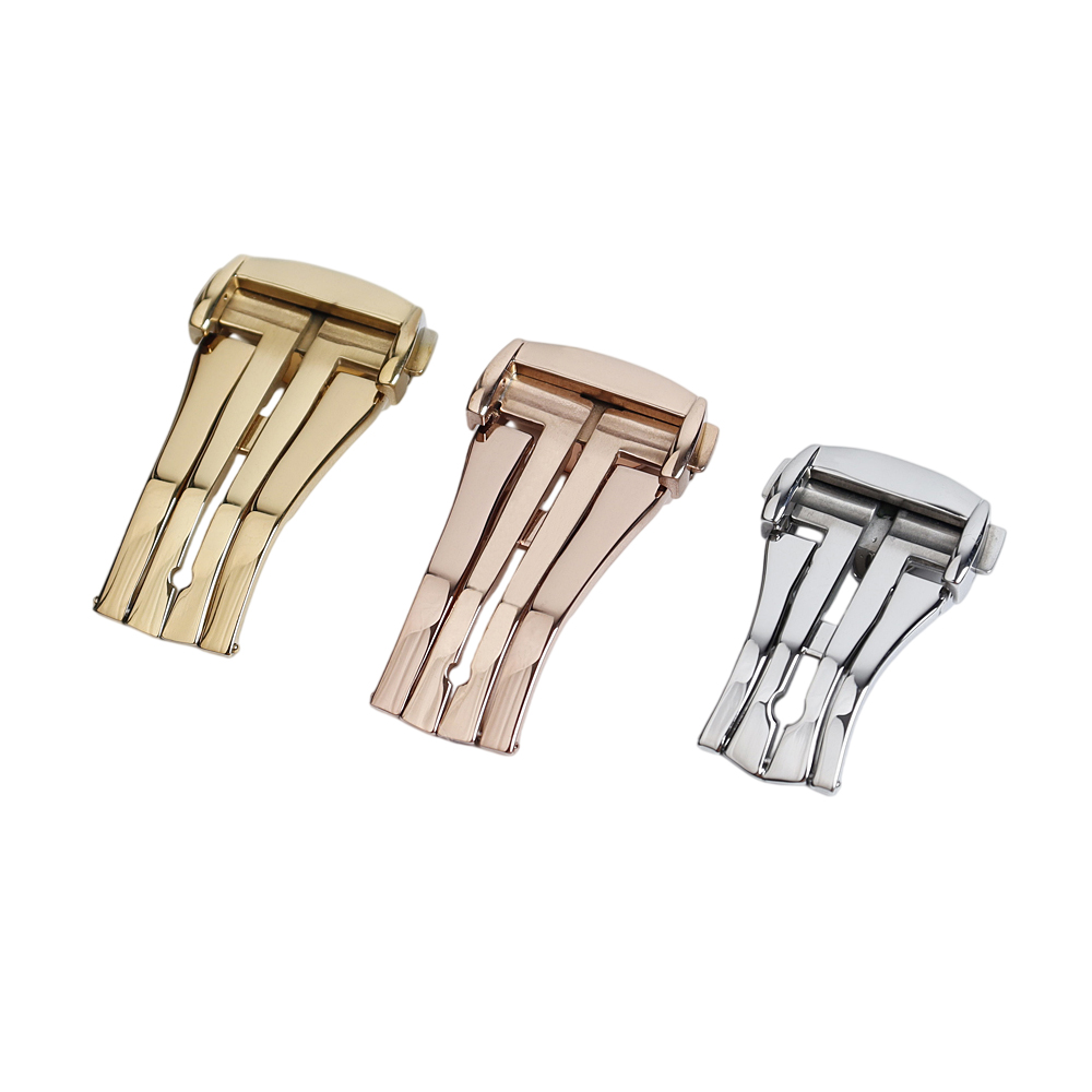 CHWSM Factory Custom Wholesale Different Color 304L SS Butterfly Watch Buckle For Metal Watch Band In 16/18/20mm