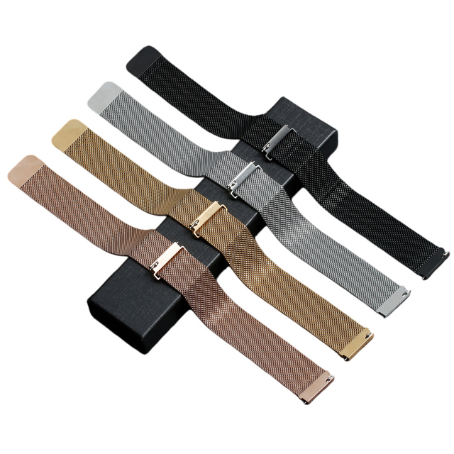 Popular Milanaise Custom 16/18/20/22mm Mesh Metal Watch Strap 304L Stainless Steel Wrist Band Bracelets Straps With Magnetic Clasp