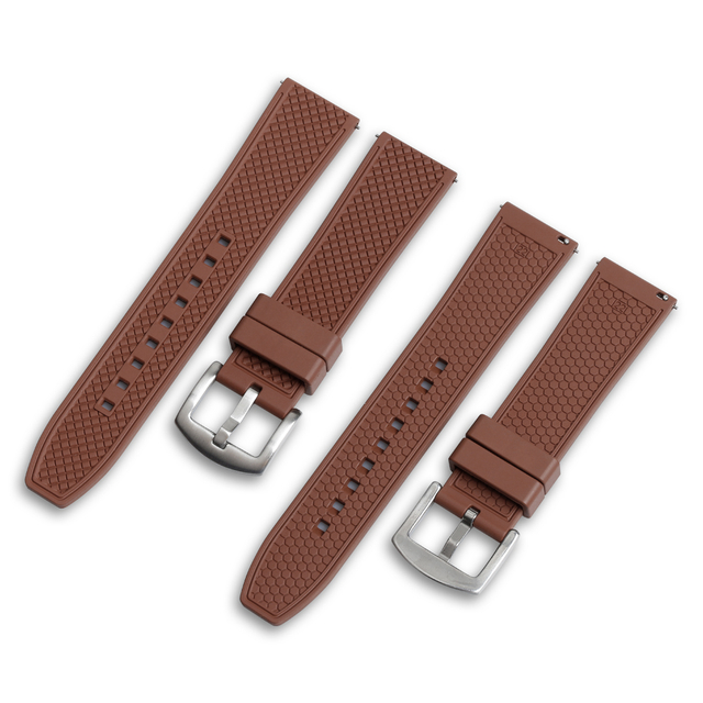 Heavy-Duty Artisan FKM Rubber Watch Band With Sculpted Profile And High-Tensile Strength Supplying Unmatched Longevity For Daily Wear On Premium Steel Sports Watches