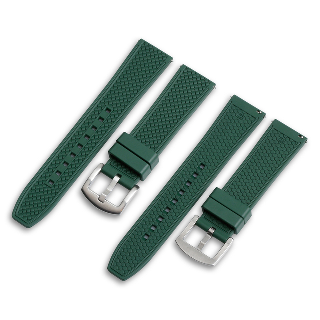 Custom Premium Green FKM Fluorine Rubber Watch Band Embossed 3D Watch Strap for OMEGA Watch From CHWSM Factory