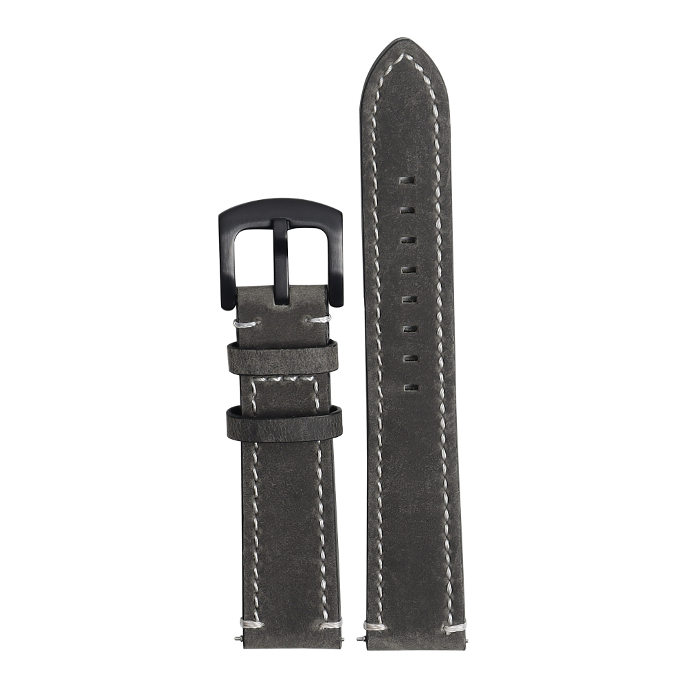 Double Layer 2 Pieces Crazy Horse Genuine Leather Watch Band In 20 And 22mm For Seiko Watches