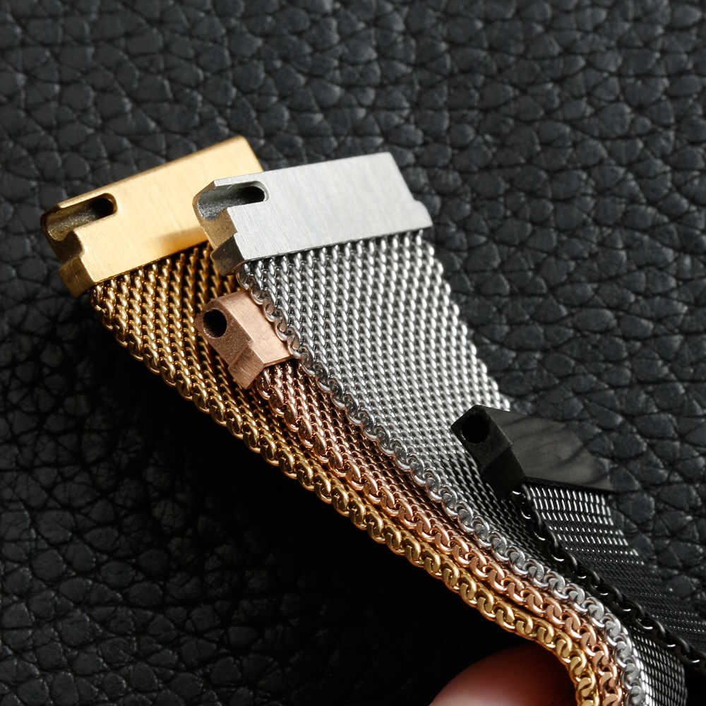 Popular Milanaise Custom 16/18/20/22mm Mesh Metal Watch Strap 304L Stainless Steel Wrist Band Bracelets Straps With Magnetic Clasp