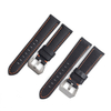 New Style Hot Sell Two Pieces Style 22mm Nylon-Carbon Fibre+Black Leather Hybrid Watch Band Wrist Strap Use Different Stitching Color With Brushed 304L SS Heavy Duty Buckle For Panerai Watches