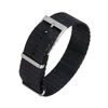 Professional Grade 280mm Herringbone Weave Nylon Watch Strap Featuring High-Density Seatbelt Texture With 1:2 Brushed 304L SS Hardware For Enhanced Durability And Elegant Military Aesthetics