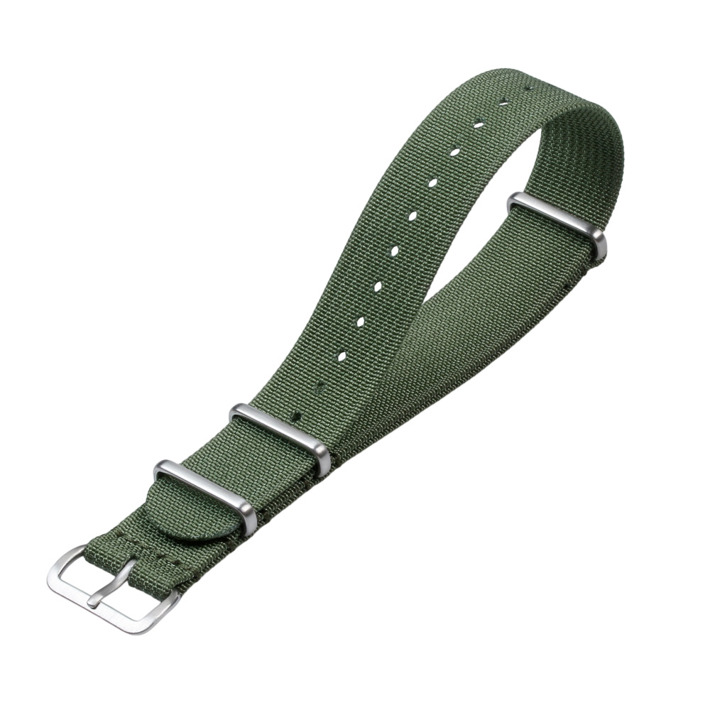 Premium 20mm 22mm Classic Ribbed Nylon Nato Watch Band Featuring Distinctive Textured Weave And Polished Or Brushed 304L Stainless Steel Hardware For Luxury Timepieces