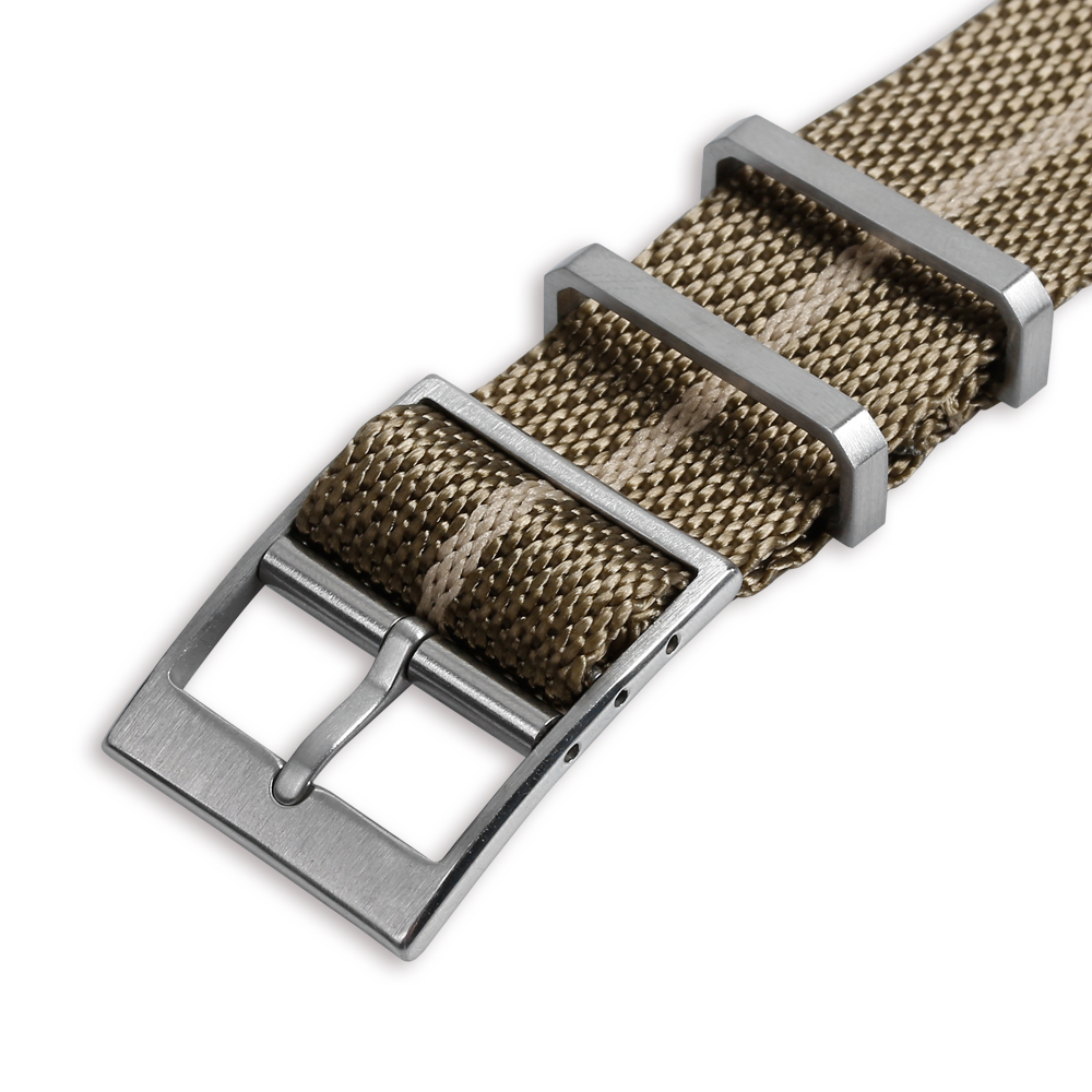 1.2mm Twill Nylon Watch Band Soft Watch Strap In 22mm With Brushed 304L SS Hardware