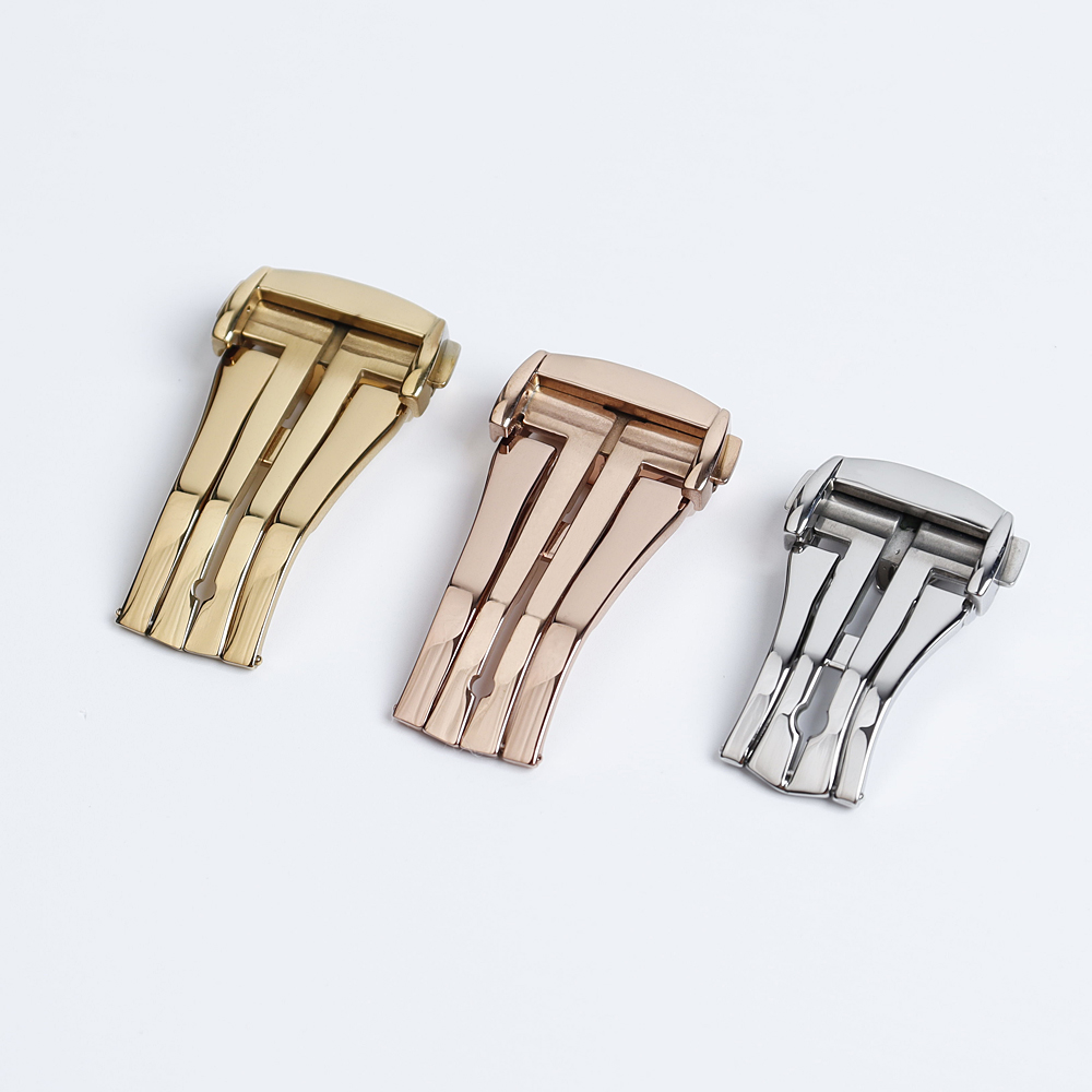 CHWSM Factory Custom Wholesale Different Color 304L SS Butterfly Watch Buckle For Metal Watch Band In 16/18/20mm