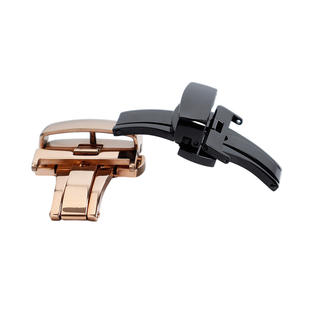 Wholesale 16/18/20/22mm Quick Release Different Color Stainless Steel Butterfly Watch Buckle With 304L/316L SS