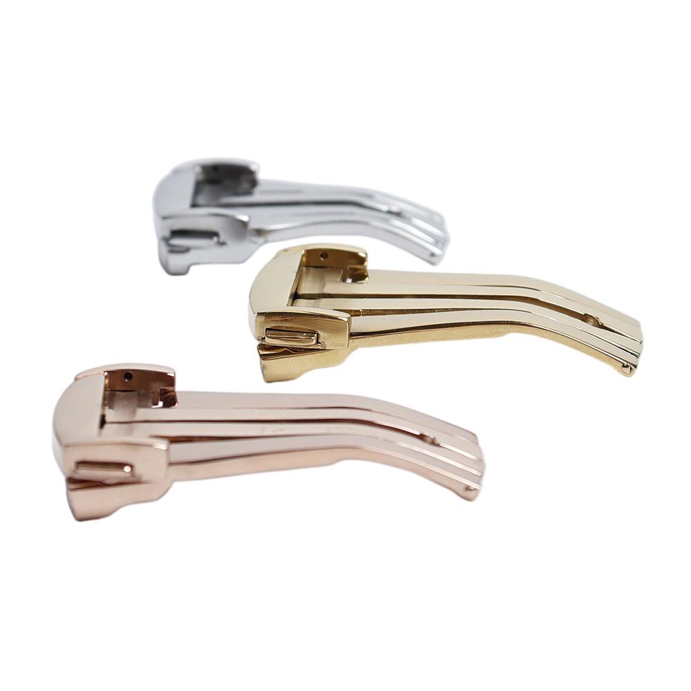 CHWSM Factory Custom Wholesale Different Color 304L SS Butterfly Watch Buckle For Metal Watch Band In 16/18/20mm