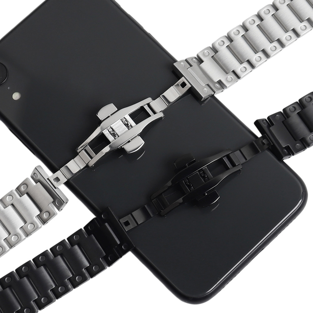 Custom Small Eyehole Shape Metal Watch Bracelet Crafted From Brushed 304L Stainless Steel Engineered For Precision Fit On IWC Pilot And Portuguese Series