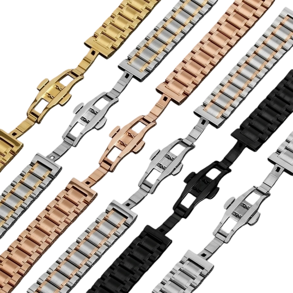 Premium Wholesale 304L Stainless Steel Luxury Stripe Watch Strap With Universal Quick Release Fit For High-End Waterproof Quartz Timepiece Collections