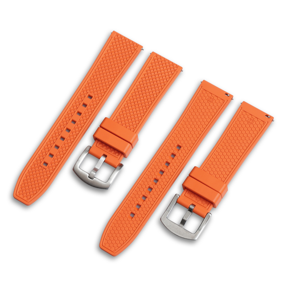 High-Performance Racing Style FKM Rubber Watch Band Engineered With Breathable Perforated Design And Anti-Static Fluorine Polymer For Professional Sports Chronograph Enthusiasts Worldwide