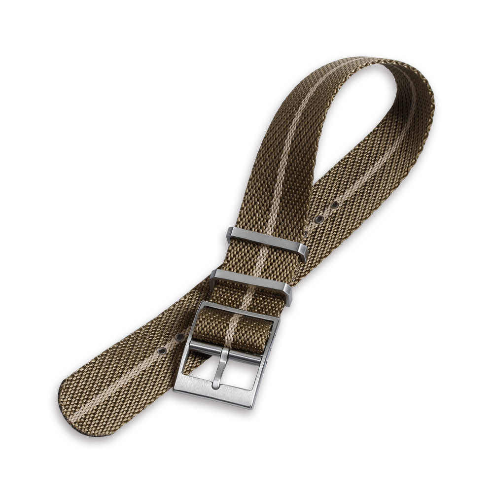 1.2mm Twill Nylon Watch Band Soft Watch Strap In 22mm With Brushed 304L SS Hardware