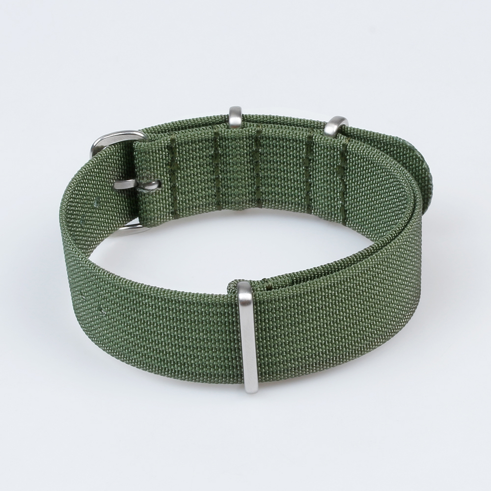 Good Quality Nato Ribbed Nylon Watch Band In 20 And 22mm With Polished And Brushed 304L SS Hardware