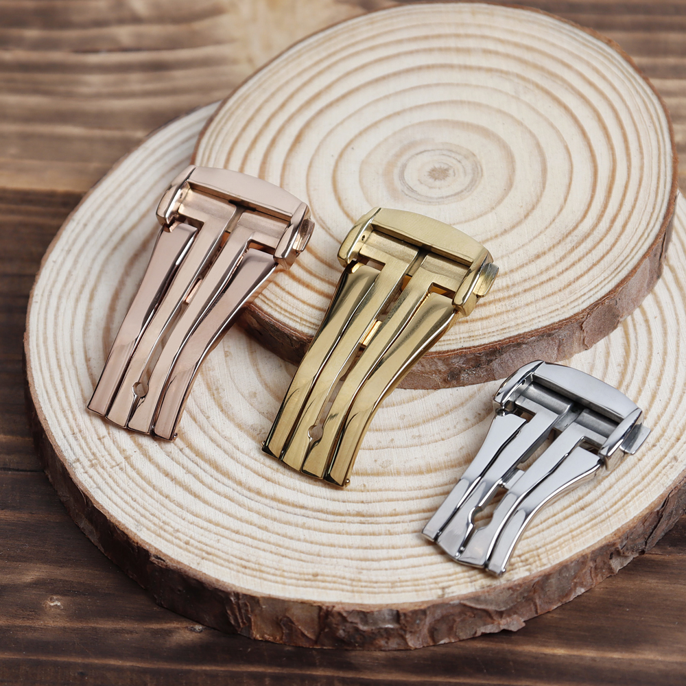 CHWSM Factory Custom Wholesale Different Color 304L SS Butterfly Watch Buckle For Metal Watch Band In 16/18/20mm