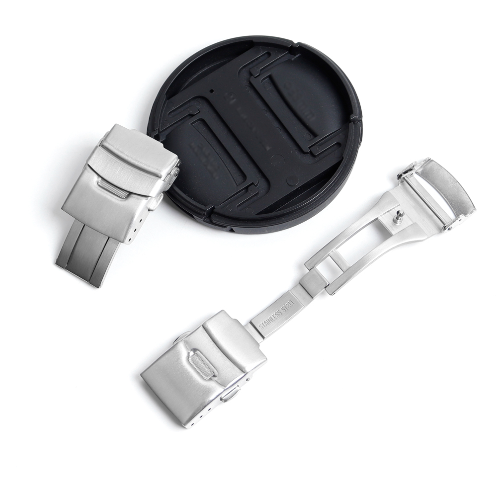 CHWSM Custom Silver Metal Watch Buckle 20/22/24mm Butterfly Buckles For Stainless Steel Watch Strap