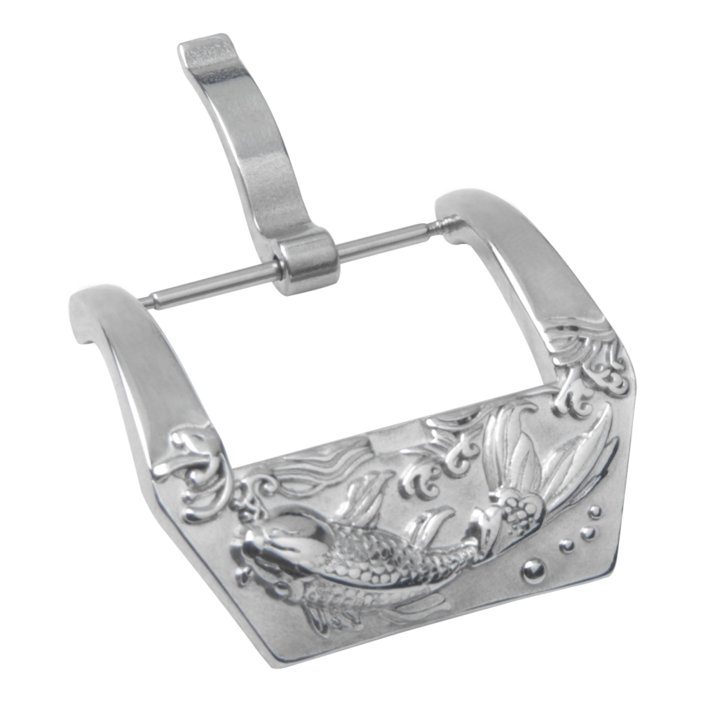 Hot Selling High Grade Brushed 316L SS Embossed Fish Patteren Watch Buckle 20/22/24mm Watch Clasp