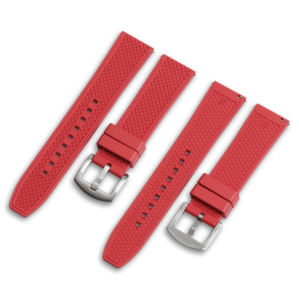Luxury Integrated Curved Interface Fluorine Rubber Watch Strap Featuring Precision-Molded Lug Fit And High-Tensile Durability For Swiss Mechanical Diving Timepieces And Active Lifestyles