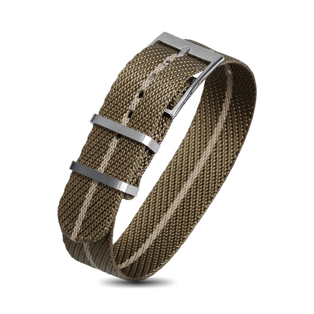 1.2mm Twill Nylon Watch Band Soft Watch Strap In 22mm With Brushed 304L SS Hardware