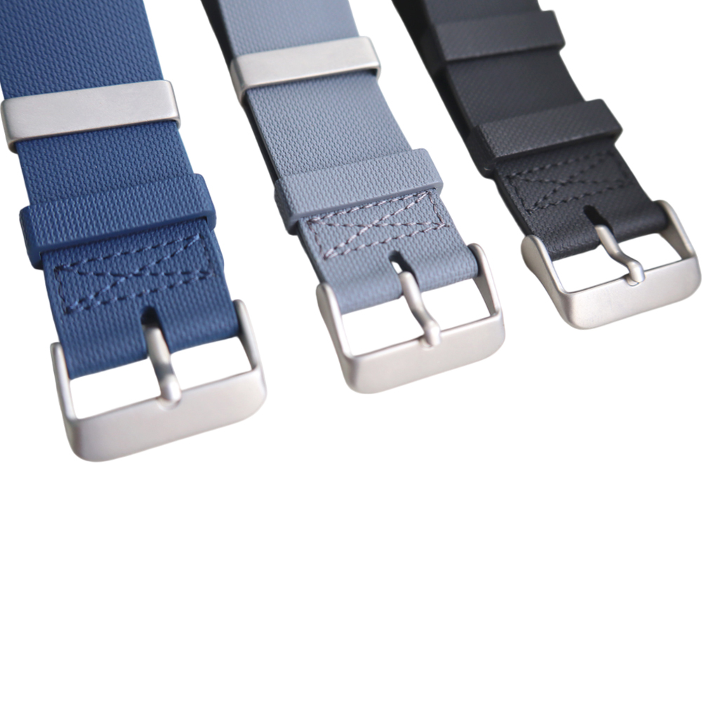 New Arrival 20/22mm Popular One Piece Style FKM Watch Strap Fluorine Rubber Watch Strap Bracelet With Matte 304L SS Buckle And FKM Keeper