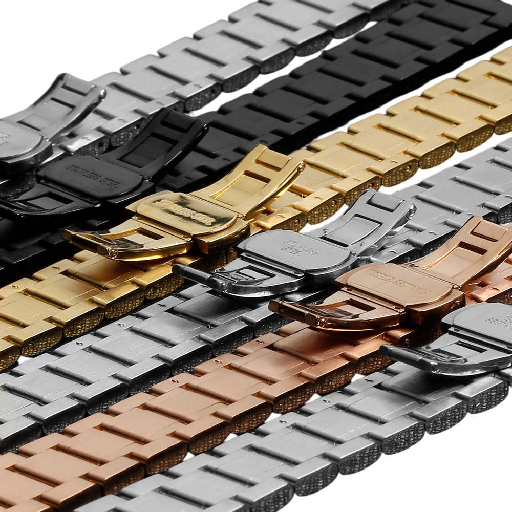 Premium Wholesale 304L Stainless Steel Luxury Stripe Watch Strap With Universal Quick Release Fit For High-End Waterproof Quartz Timepiece Collections