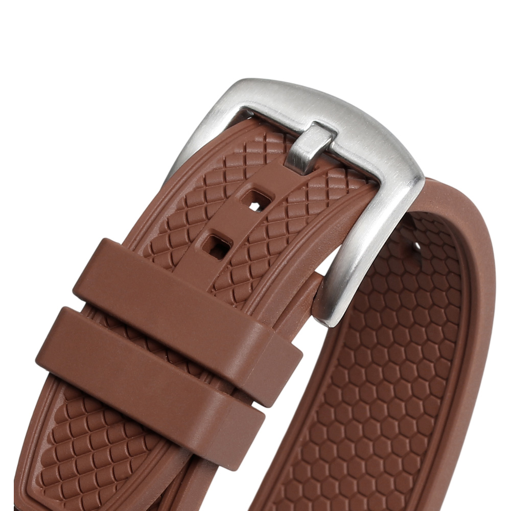 Heavy-Duty Artisan FKM Rubber Watch Band With Sculpted Profile And High-Tensile Strength Supplying Unmatched Longevity For Daily Wear On Premium Steel Sports Watches