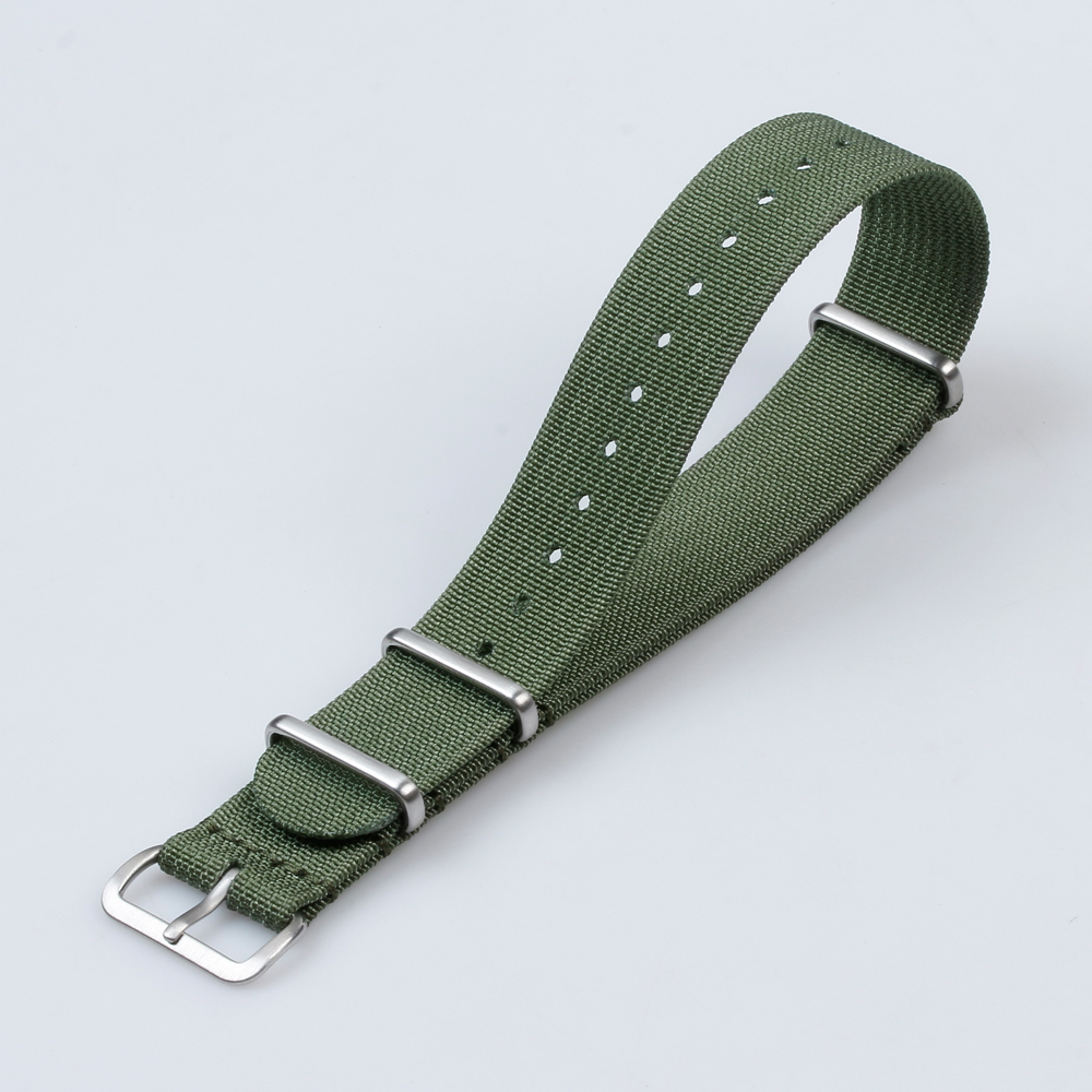 Good Quality Nato Ribbed Nylon Watch Band In 20 And 22mm With Polished And Brushed 304L SS Hardware