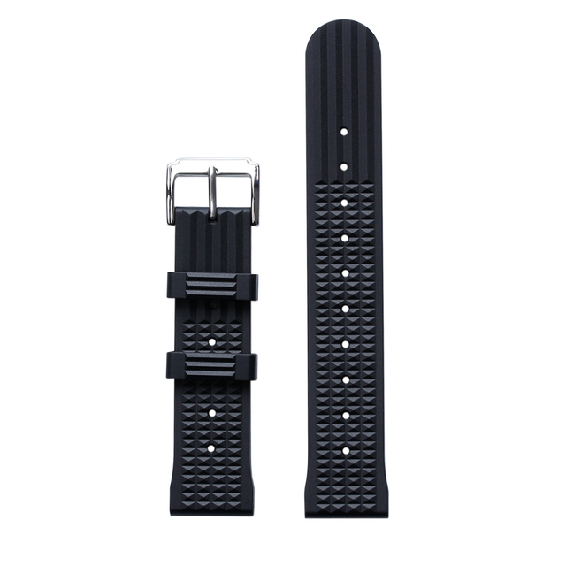 Wholesale Hot Selling 20 And 22mm Rubber Watch Strap With Polished 304L SS Watch Buckle For Seiko Diving Watch Series