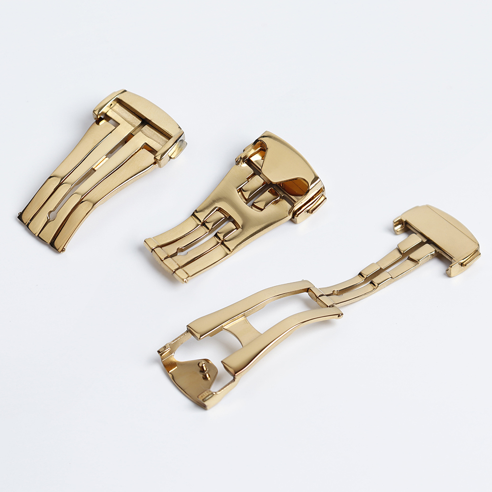 CHWSM Factory Custom Wholesale Different Color 304L SS Butterfly Watch Buckle For Metal Watch Band In 16/18/20mm