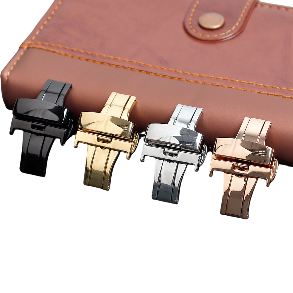 Wholesale 16/18/20/22mm Quick Release Different Color Stainless Steel Butterfly Watch Buckle With 304L/316L SS