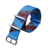Hot Sell One Piece Style Blue Camouflage Prited Polyester Watch Strap 18mm Wrist Watch Band With Brushed 304L SS Hardware