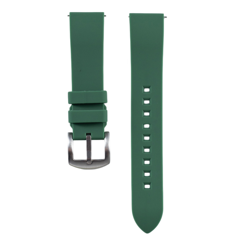 High Quality Soft Silicone Waterproof Watch Strap In 19mm 21mm 23mm With Polished/Brushed/Matte 304L/316L SS Watch Buckle And Quick Release Spring Bar
