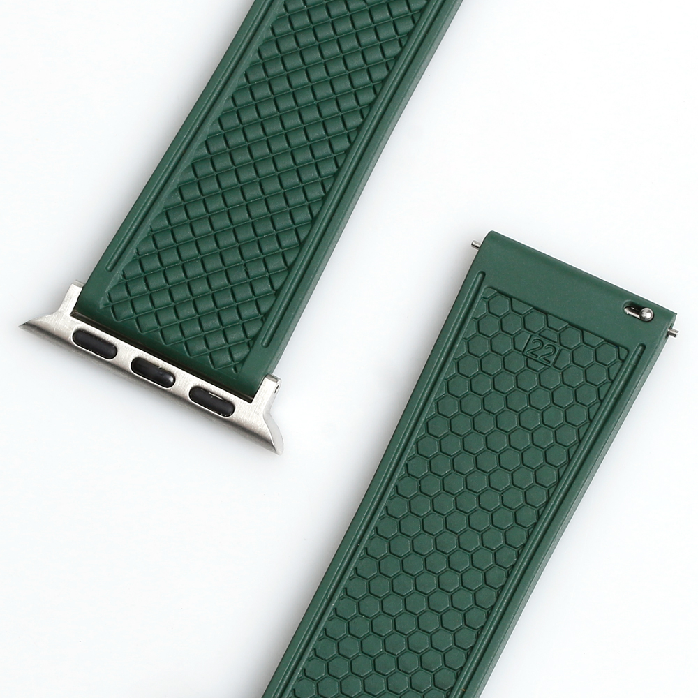 Custom Premium Green FKM Fluorine Rubber Watch Band Embossed 3D Watch Strap for OMEGA Watch From CHWSM Factory