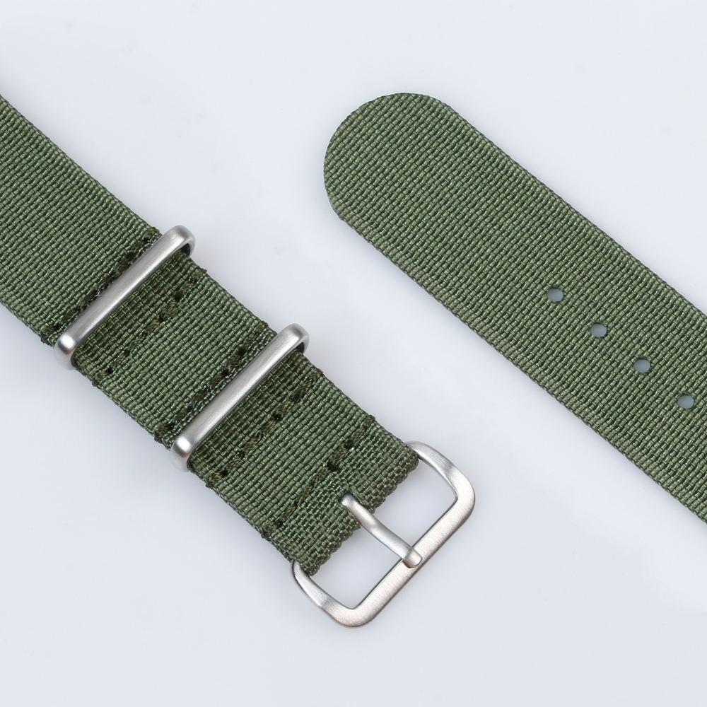 Good Quality Nato Ribbed Nylon Watch Band In 20 And 22mm With Polished And Brushed 304L SS Hardware