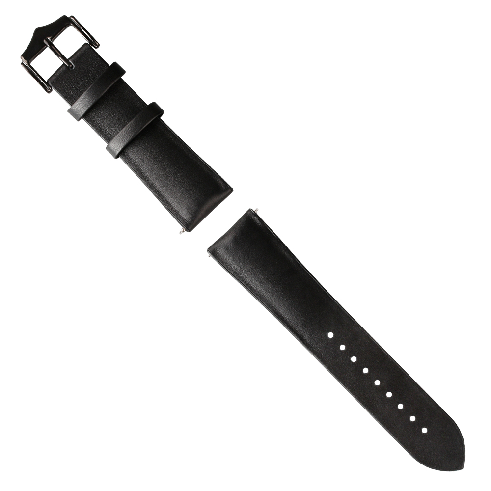 Black PVD Hardware 2 Pieces Black Leather+Silicone Hybrid Wrist Band Watch Strap In 20/22mm With Quick Release Spring Bar For Panerai Watch