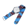 Hot Sell One Piece Style Blue Camouflage Prited Polyester Watch Strap 18mm Wrist Watch Band With Brushed 304L SS Hardware