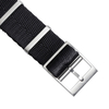 Professional Grade 280mm Herringbone Weave Nylon Watch Strap Featuring High-Density Seatbelt Texture With 1:2 Brushed 304L SS Hardware For Enhanced Durability And Elegant Military Aesthetics
